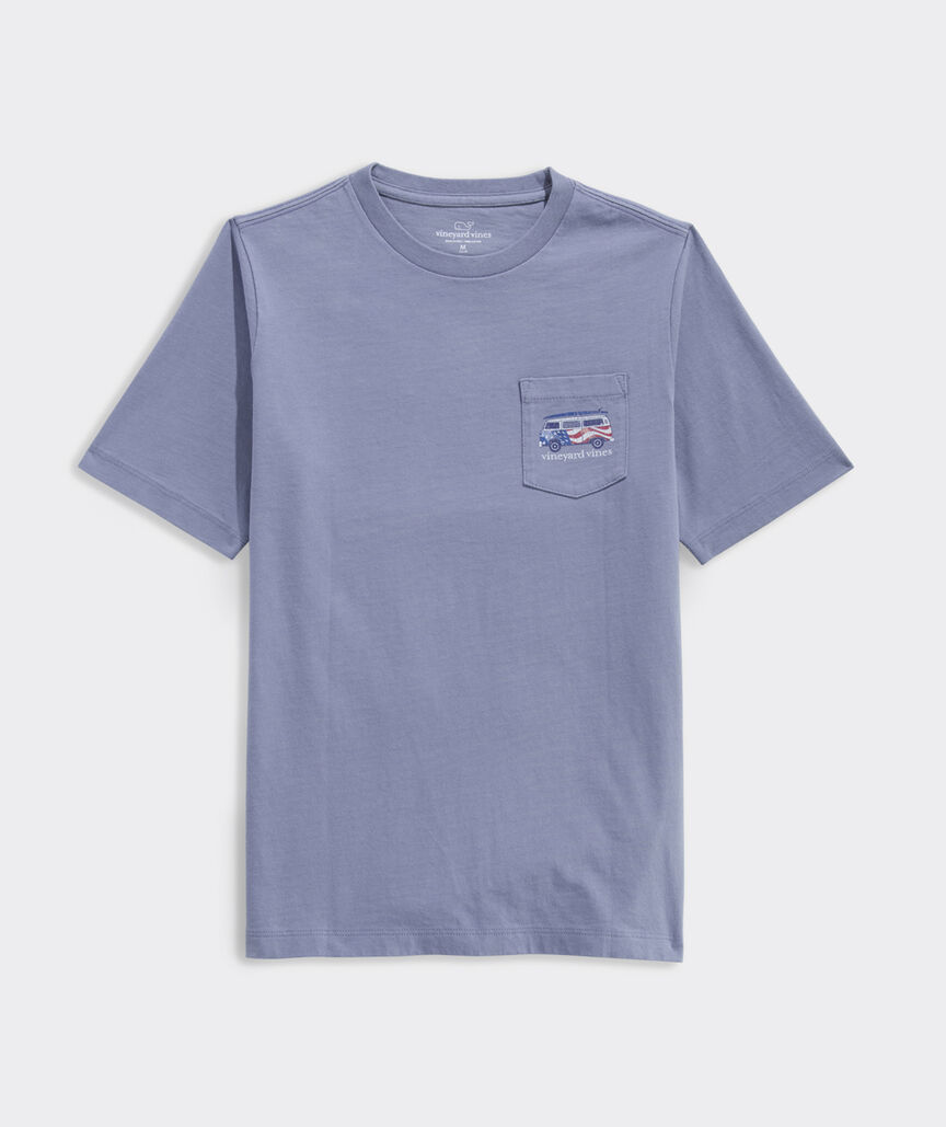 Boys' USA Surfboard Van Short-Sleeve Pocket Tee