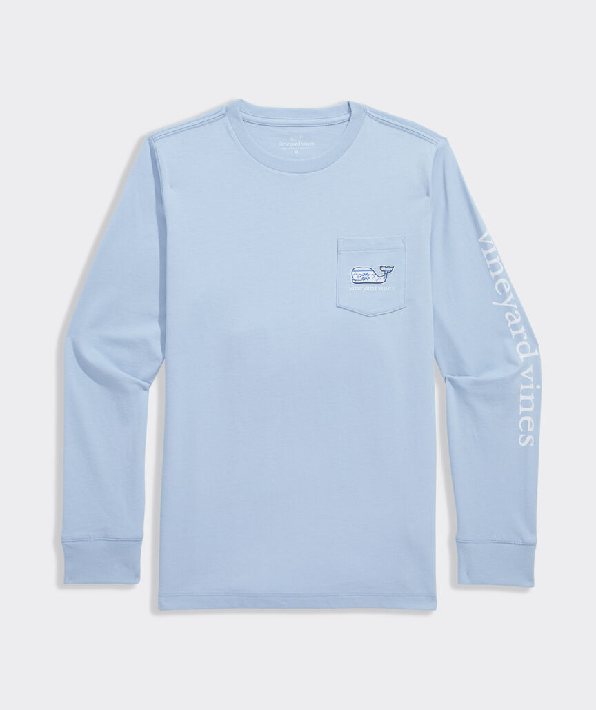 Boys' Hanukkah Whale Long-Sleeve Pocket Tee