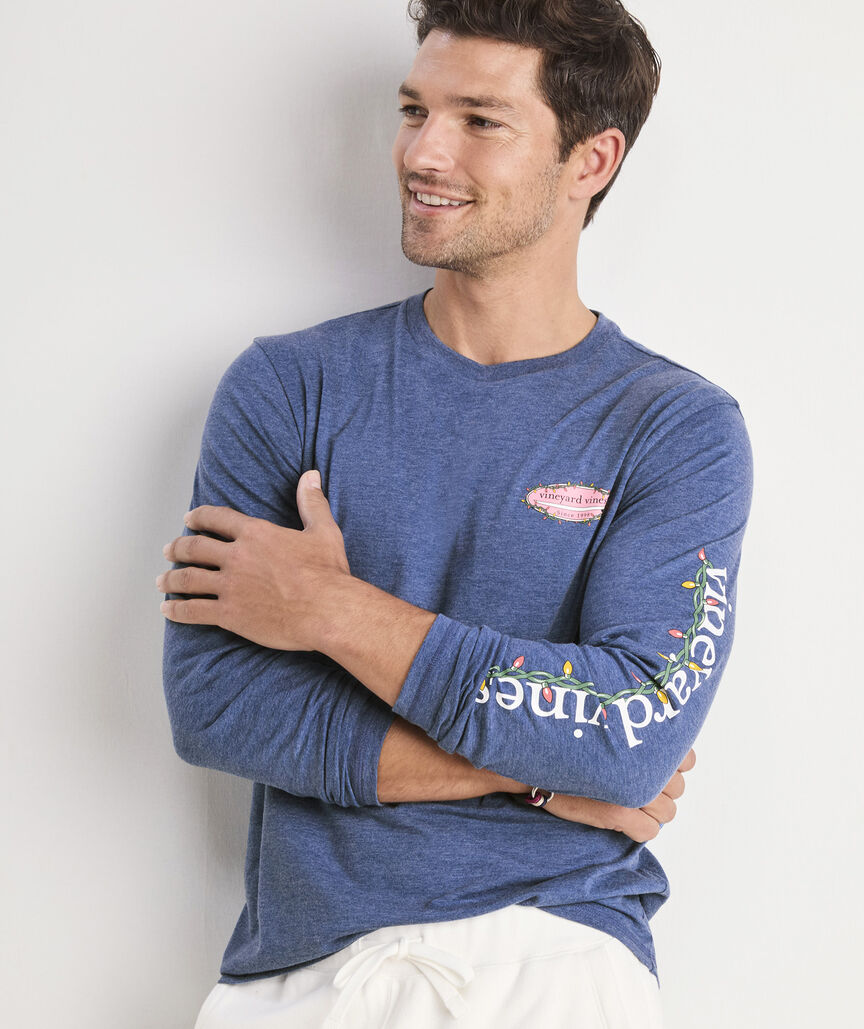 Holiday Lights Surf Logo Long-Sleeve Dunes Tee
