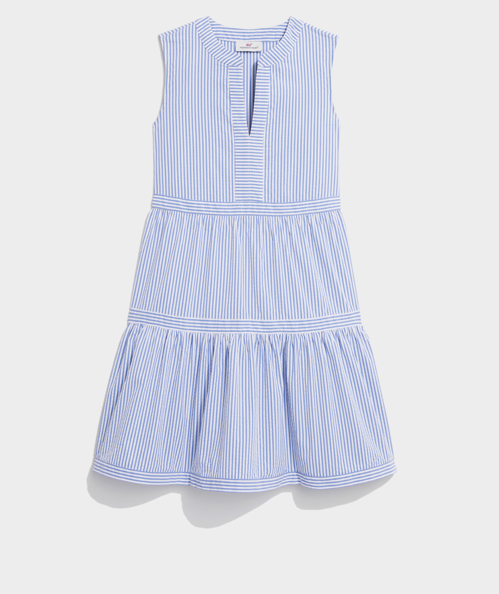 Shop Harbor Seersucker Tiered Dress at vineyard vines
