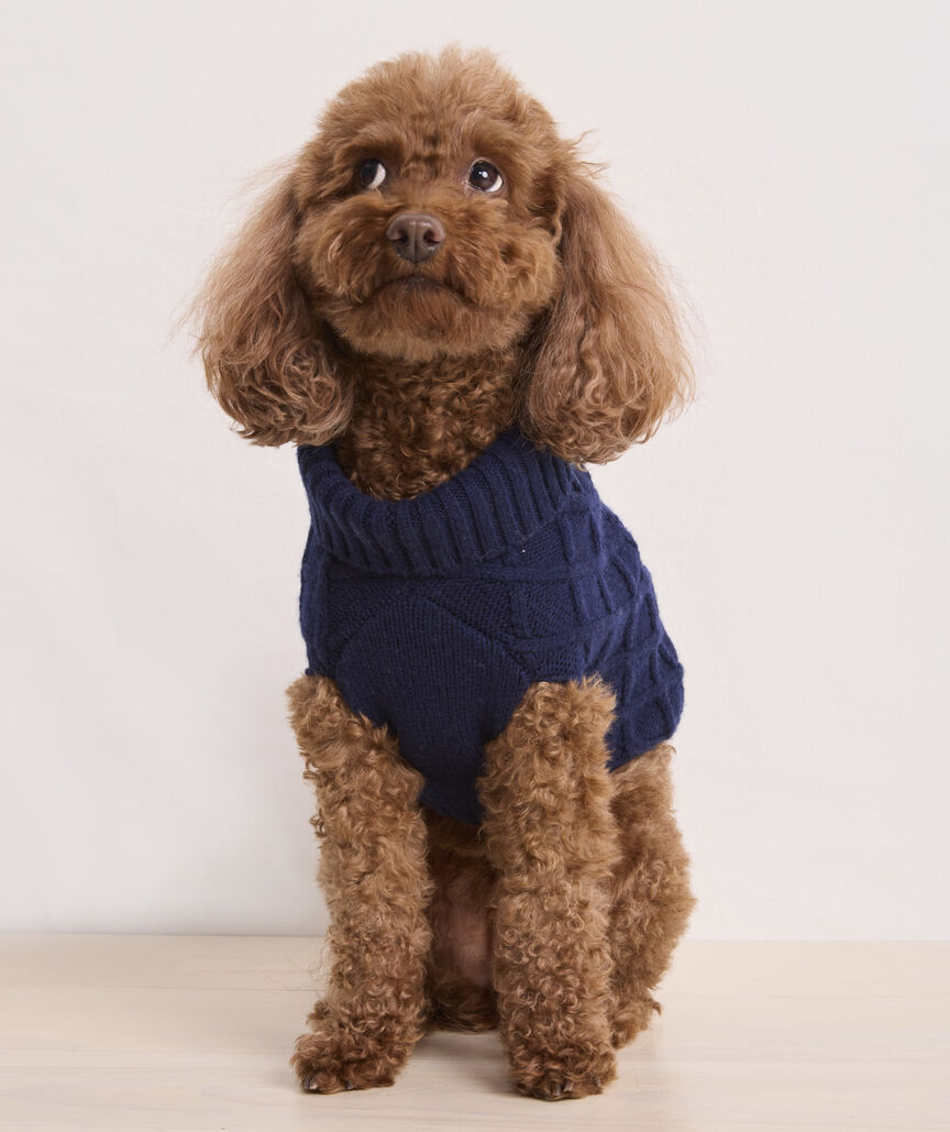 Pet Fisherman Cable Wool Sweater
