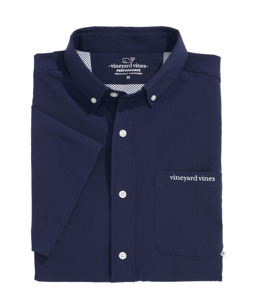 OUTLET Performance Seersucker Short-Sleeve Fishing Shirt