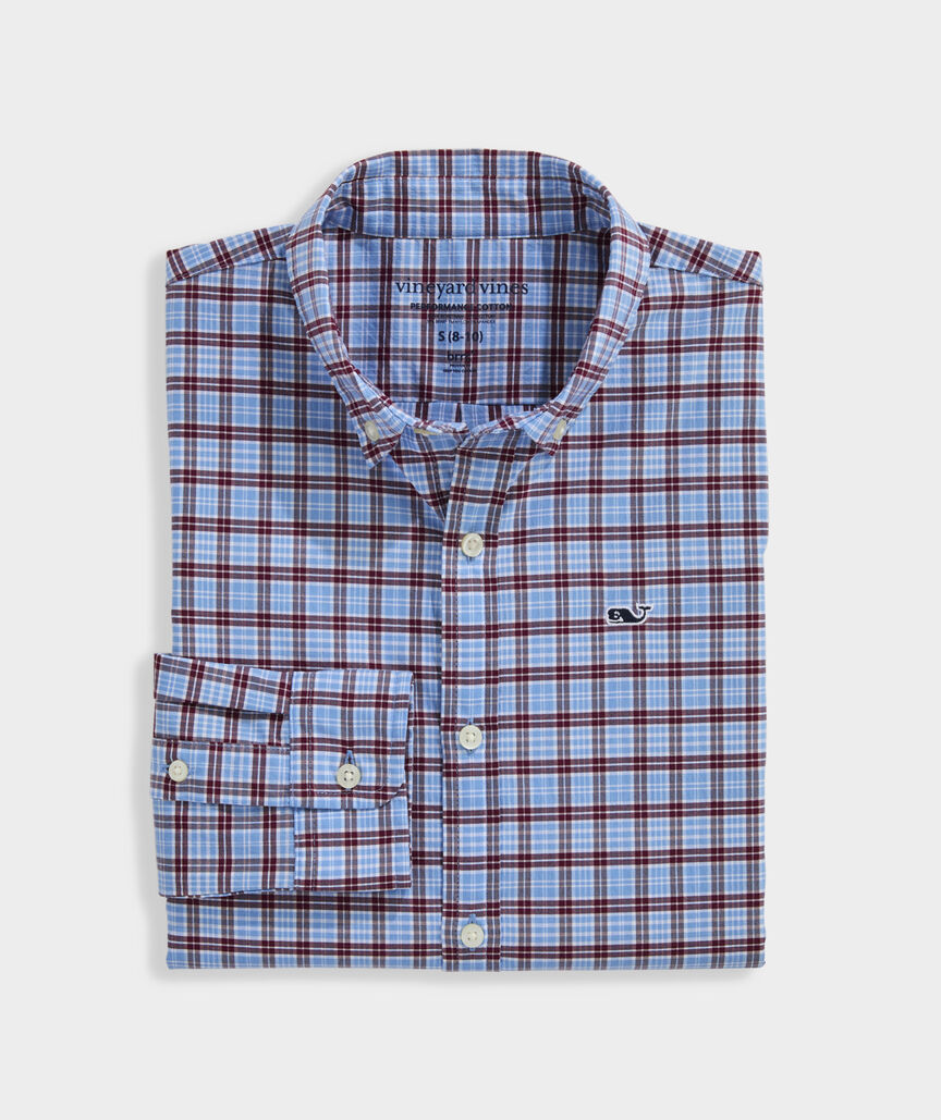 Boys' Performance Cotton Plaid Shirt