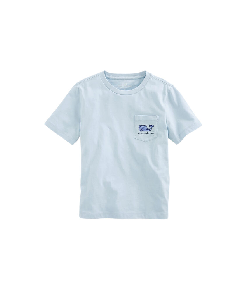 OUTLET Boys' Seashell On Stripe Whale Short-Sleeve Pocket Tee