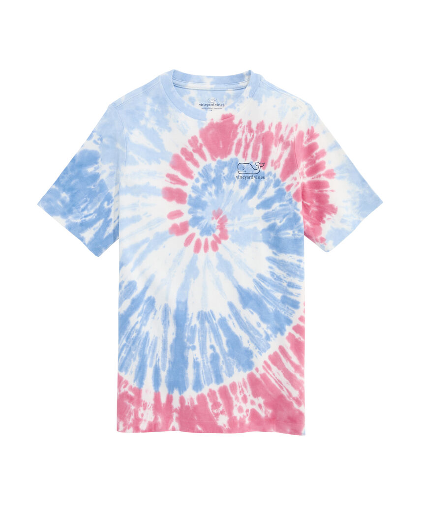 OUTLET Boys' Vintage Whale Outline Tie-Dye Short-Sleeve Tee