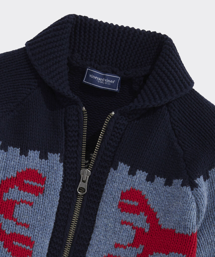 Lobster Shawl Full-Zip Cardigan