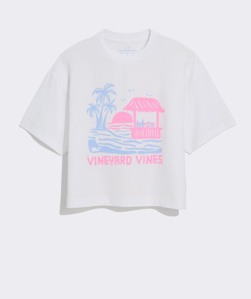 Women's Garment-Dyed Beach Bar Scenic Boxy Tee
