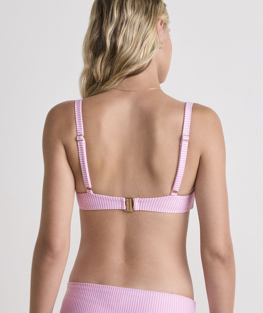 Southampton Seersucker Square Neck Bikini Top