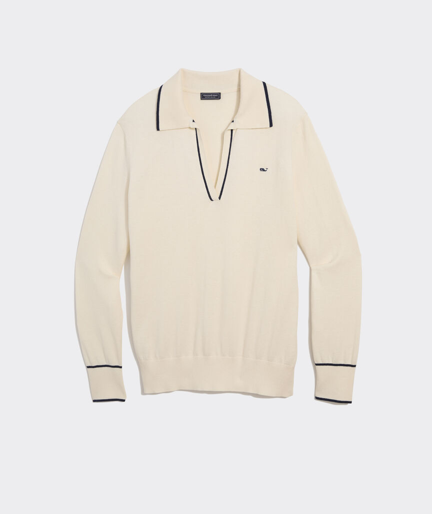 Tipped Polo Sweater