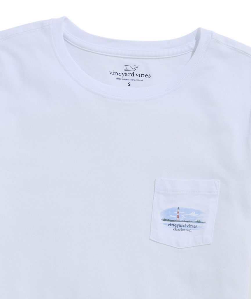 OUTLET Women's Charleston Morris Island Lighthouse Short-Sleeve Pocket Tee