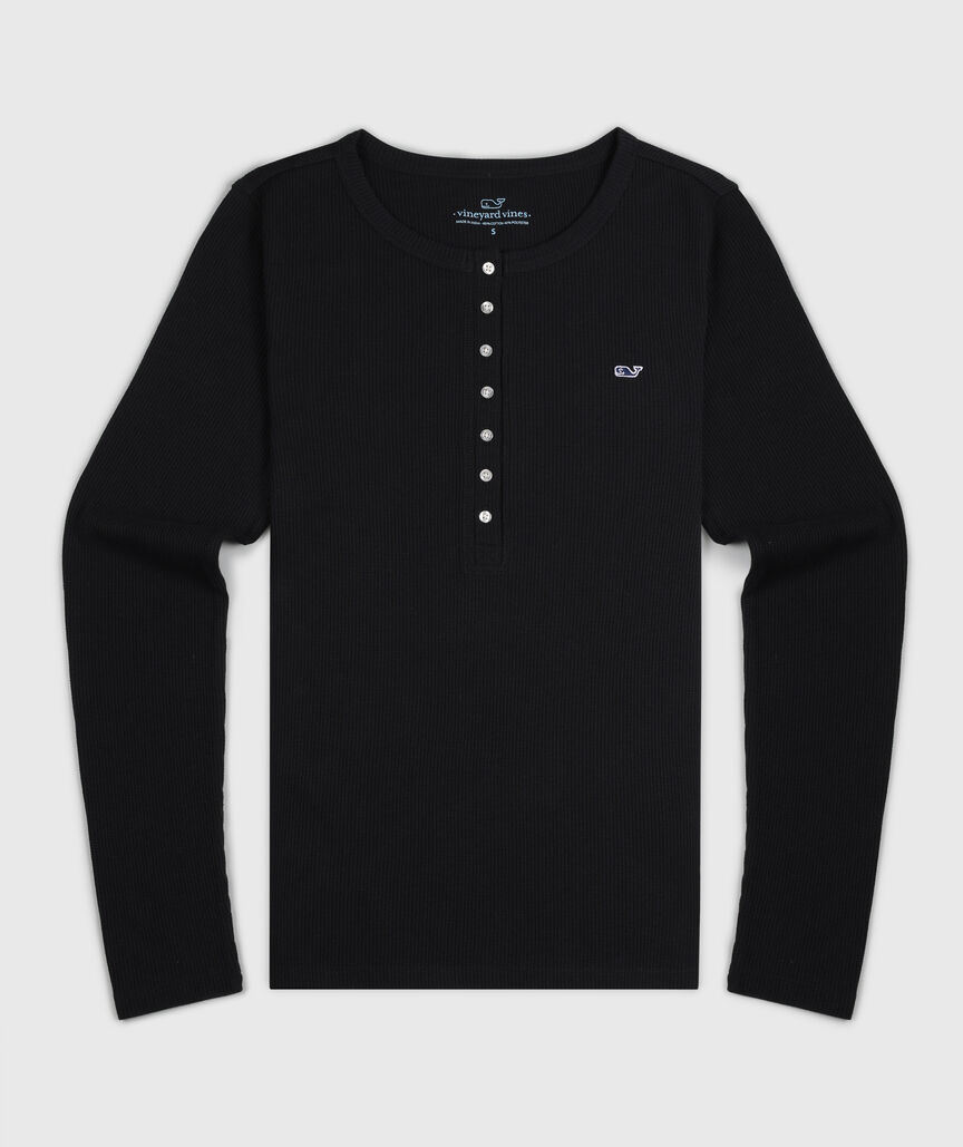 OUTLET Long-Sleeve Waffle Henley