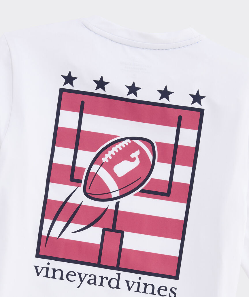 Boys' Performance Field Goal Stripe Long-Sleeve Harbor Sun Tee