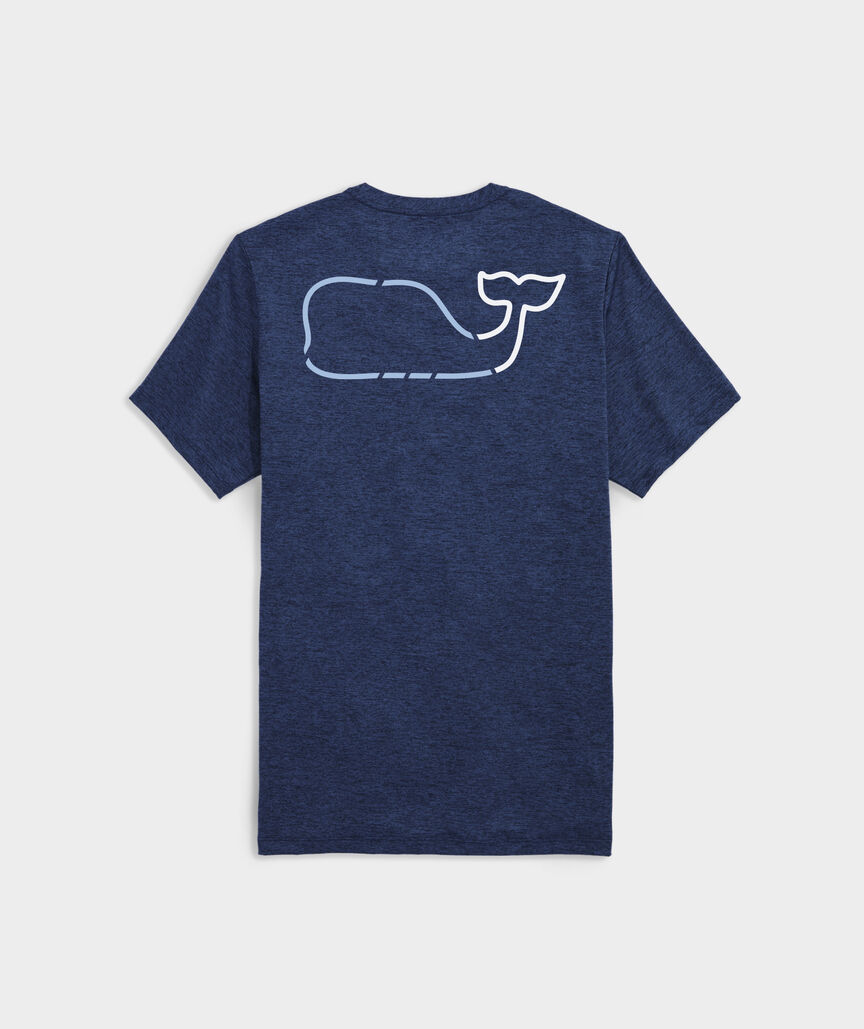 On-The-Go Whale Outline Short-Sleeve Harbor Performance Tee