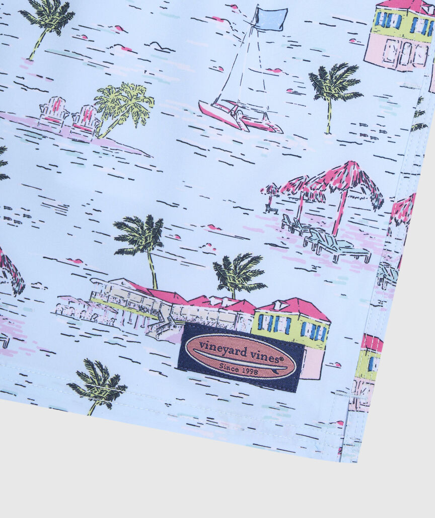 OUTLET Boys' BVI Scenic Chappy Swim Trunks