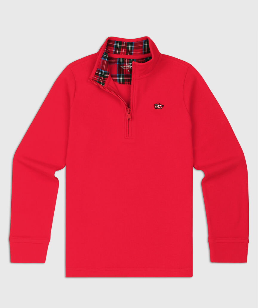 OUTLET Boys' Plaid Jersey Half-Zip