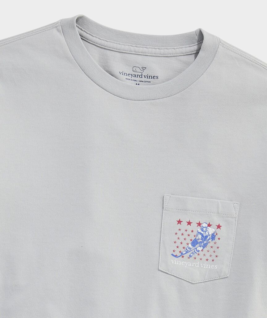 Boys' Hockey Player Long-Sleeve Pocket Tee