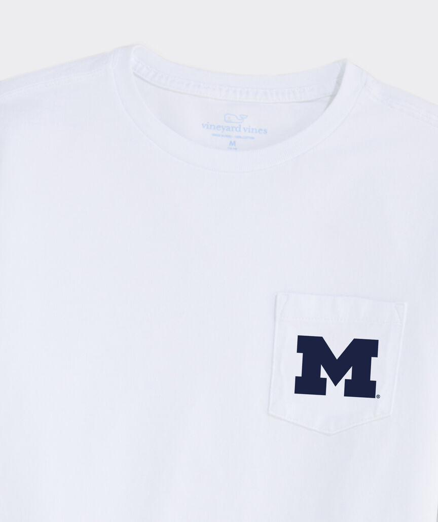University of Michigan Kids' Football Whale Short-Sleeve Pocket Tee