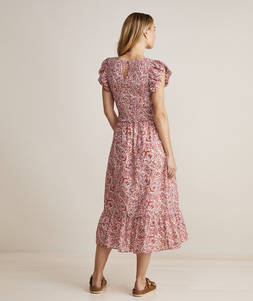 Fenwick Paisley Smocked Midi Dress
