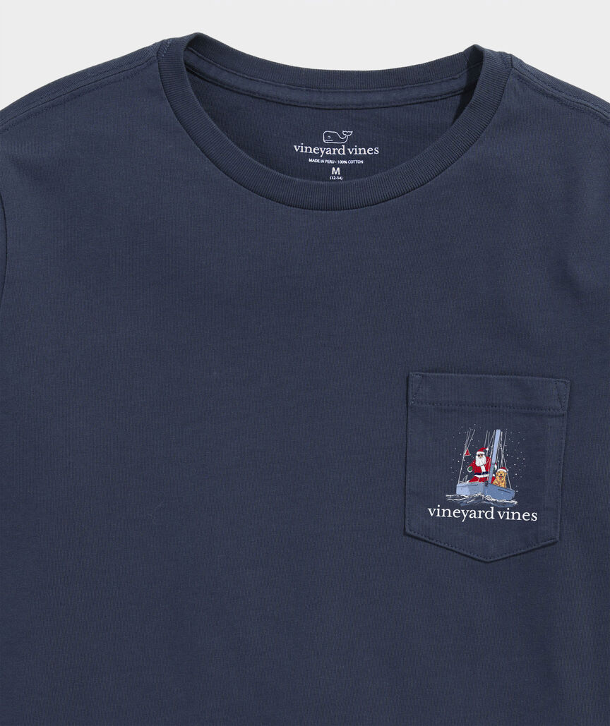 Santa Sailing Long-Sleeve Pocket Tee