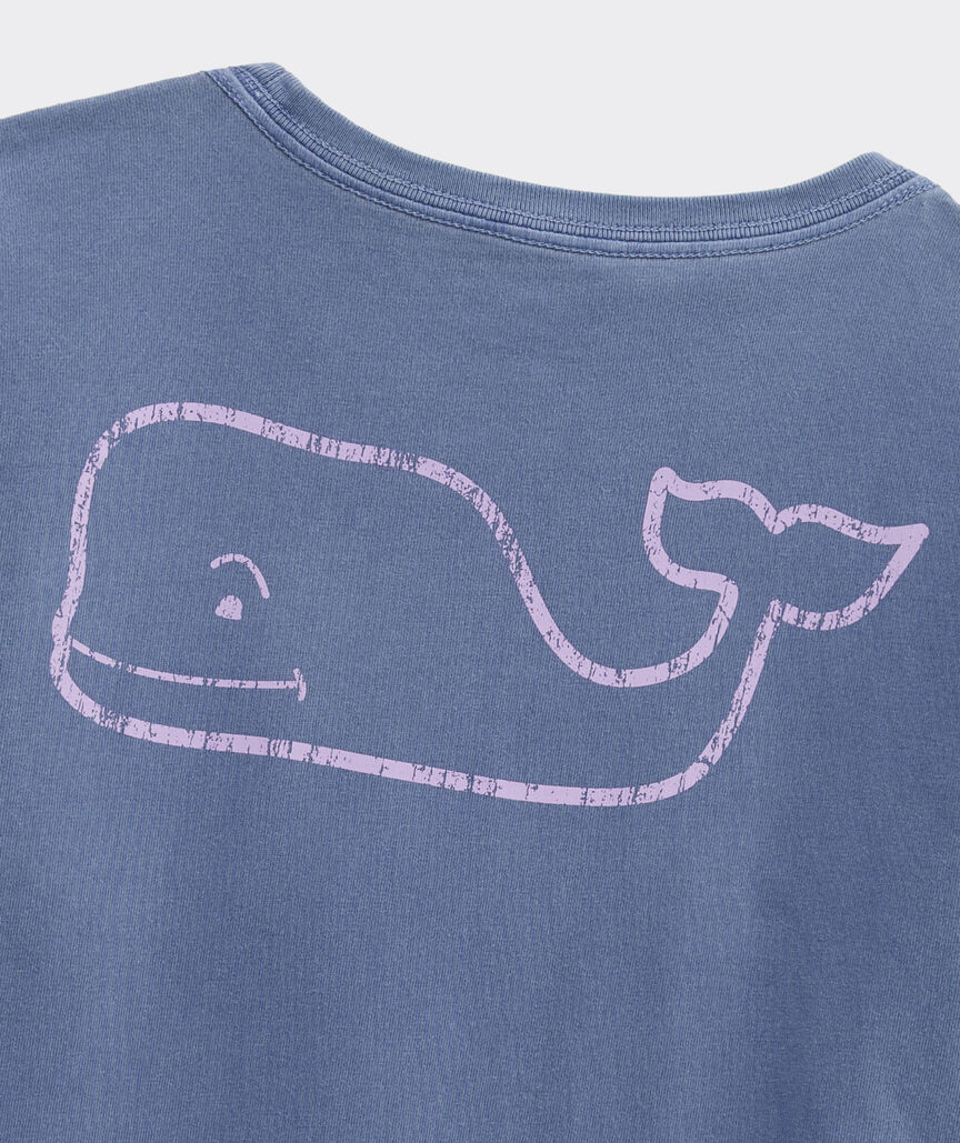 Girls' Garment-Dyed Vintage Whale Long-Sleeve Pocket Tee
