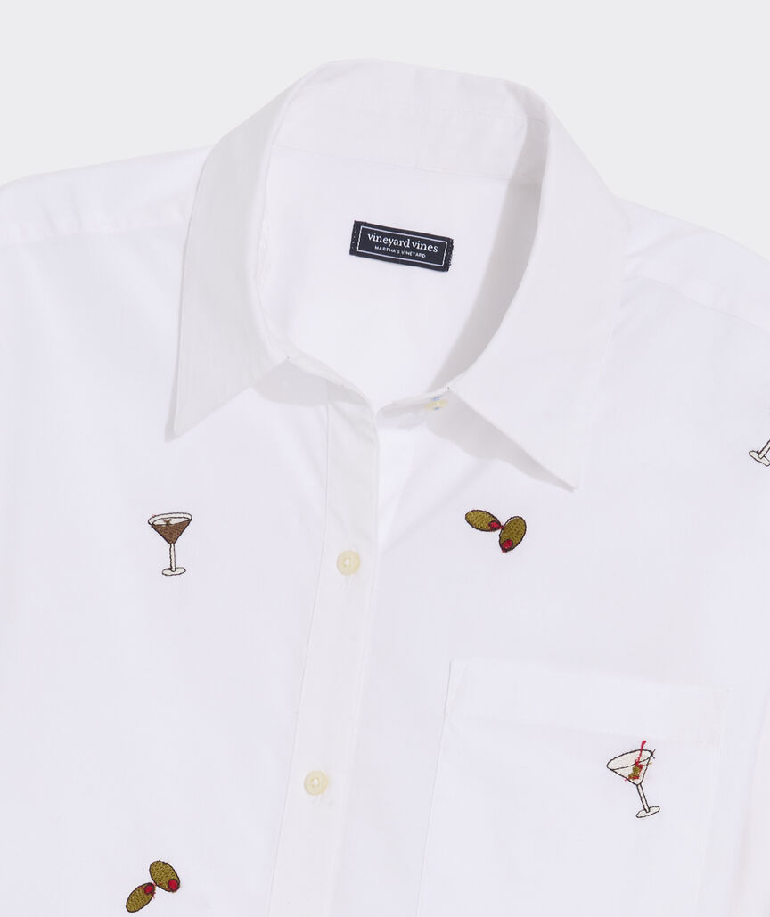Birdie Embroidered Button-Down