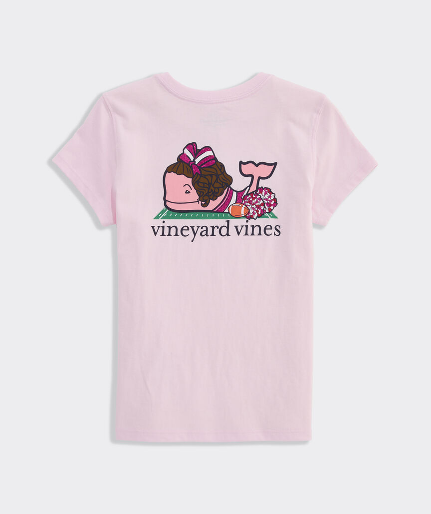 Girls' Cheer Football Field Whale Short-Sleeve Pocket Tee