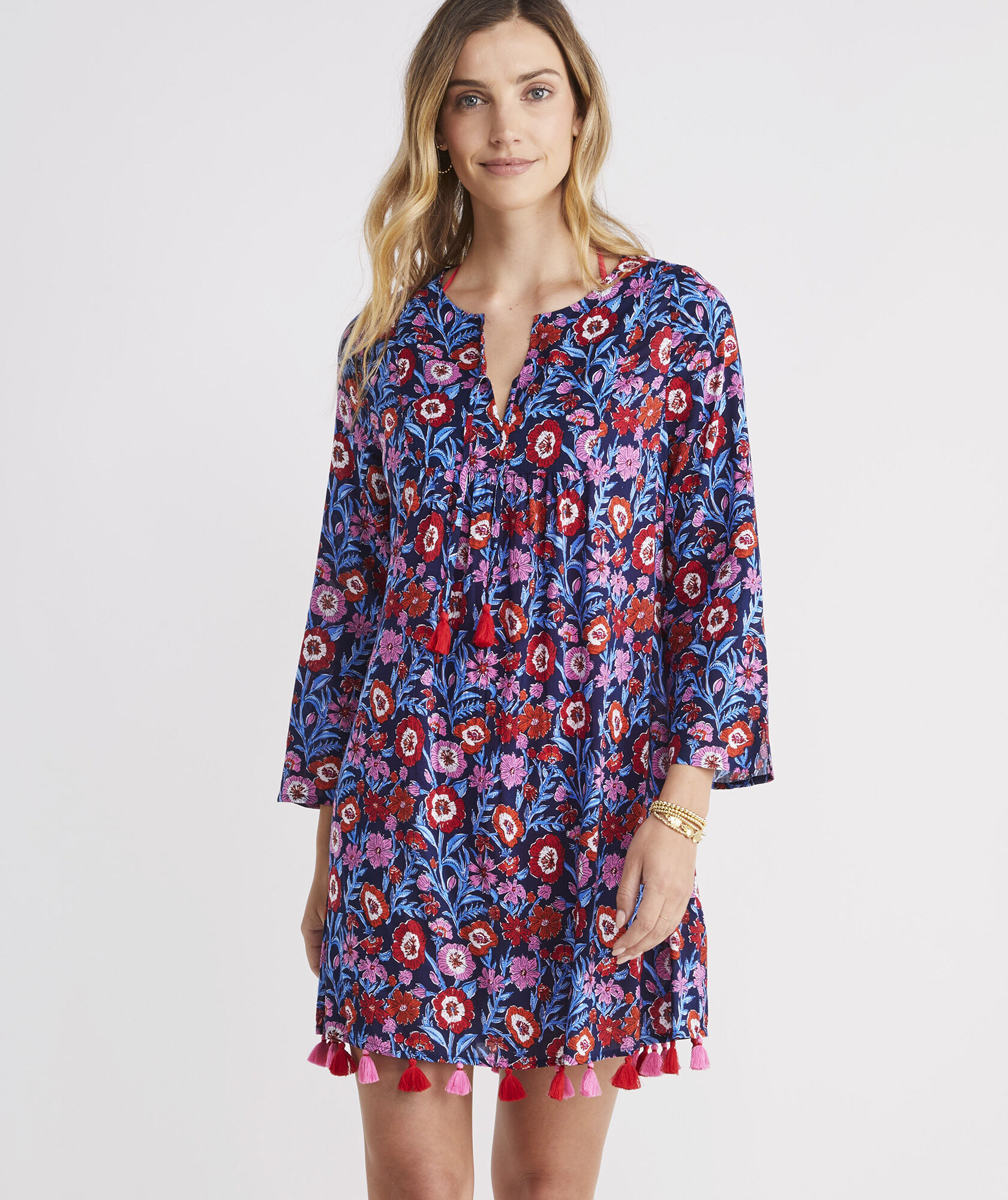 Tisbury Floral Tassel Tunic Cover-Up