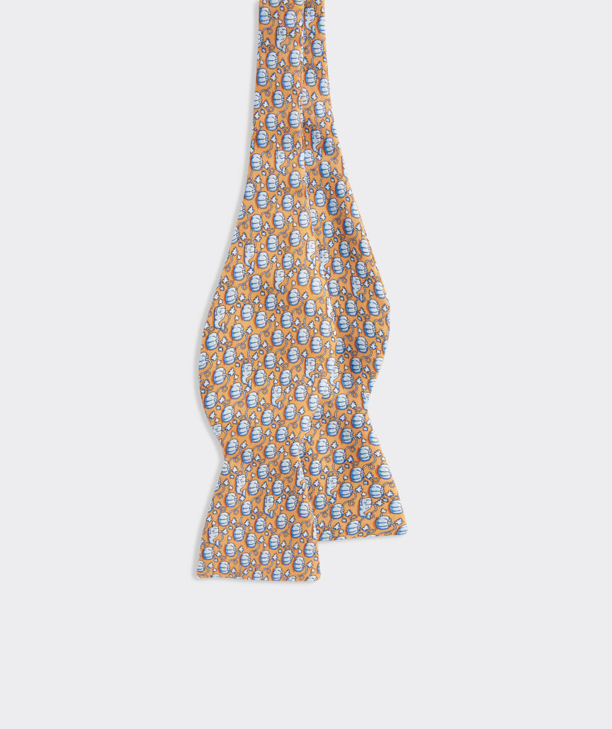 Whale Pumpkin Patch Silk Bow Tie