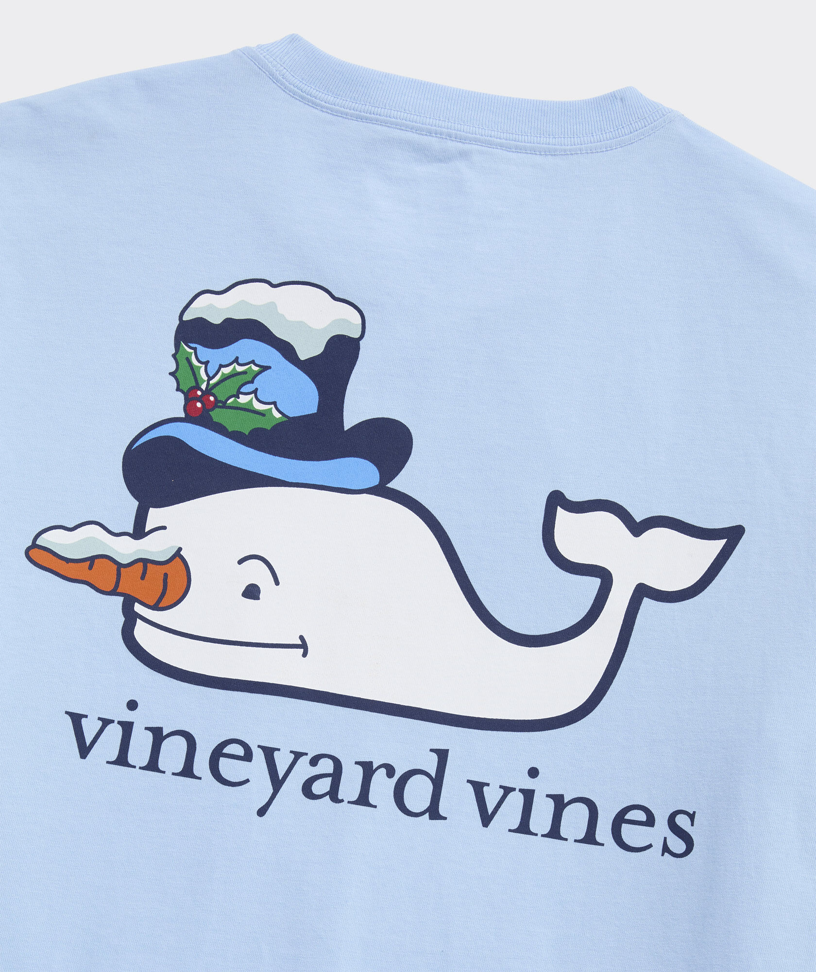 Snowman Whale Long-Sleeve Pocket Tee
