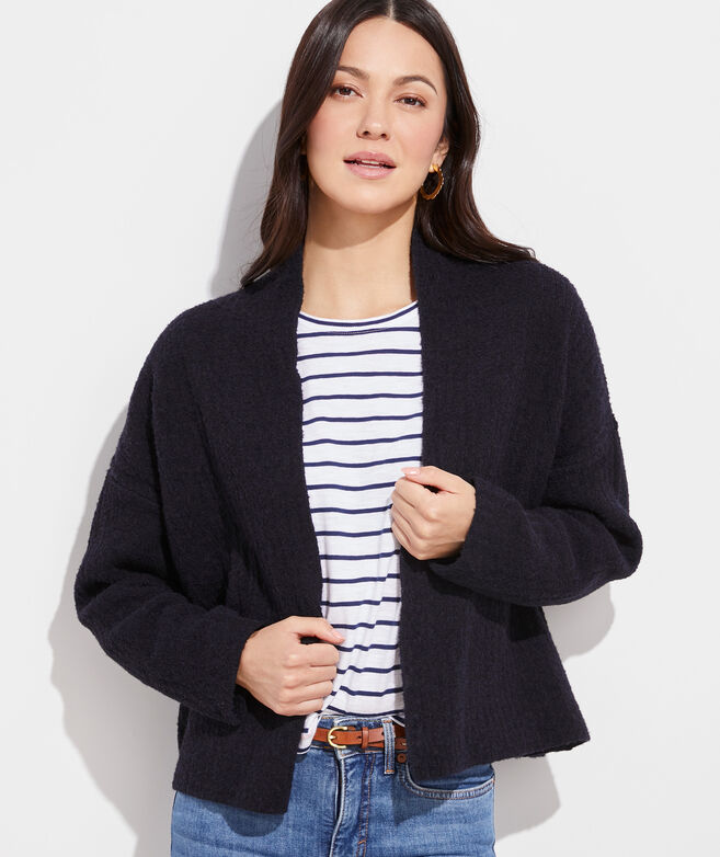 Cropped Open Front Sweater
