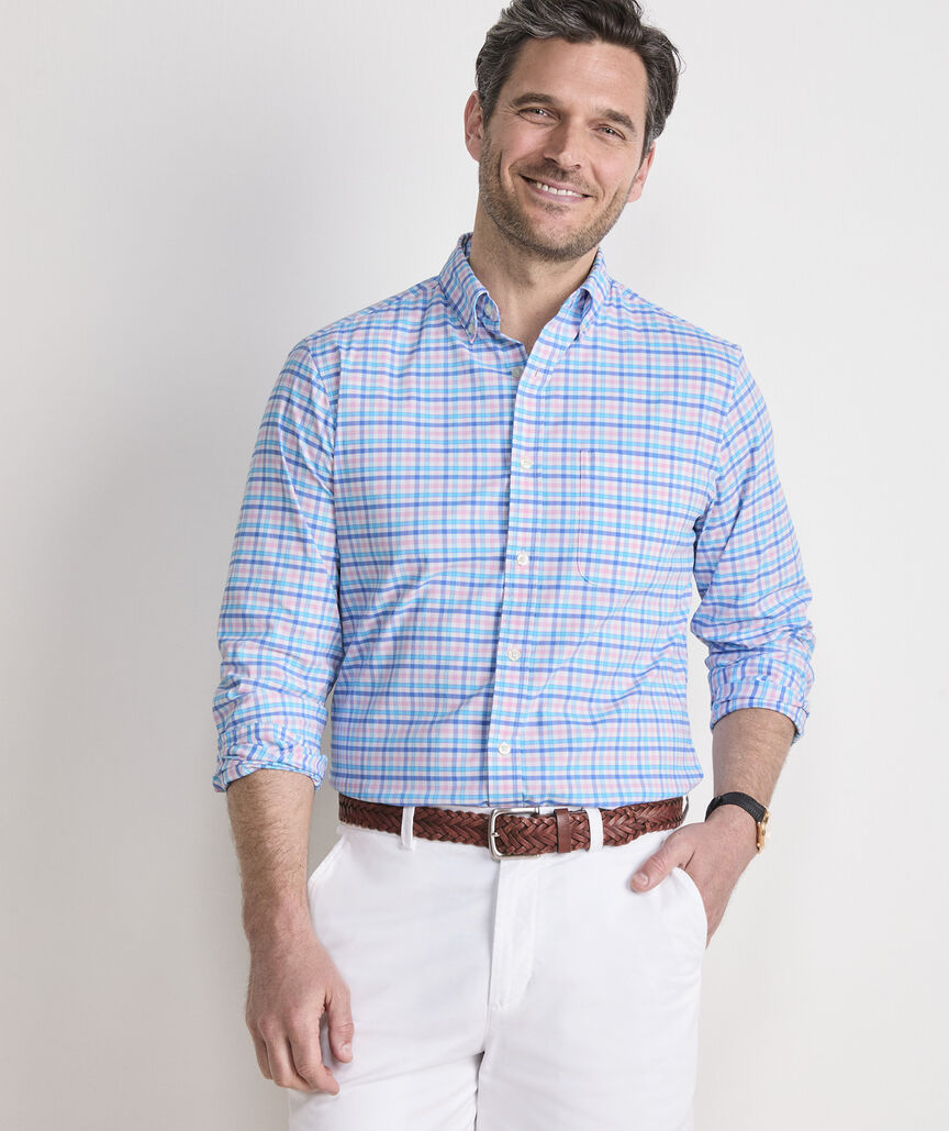 Road Town Tattersall Performance Cotton Shirt