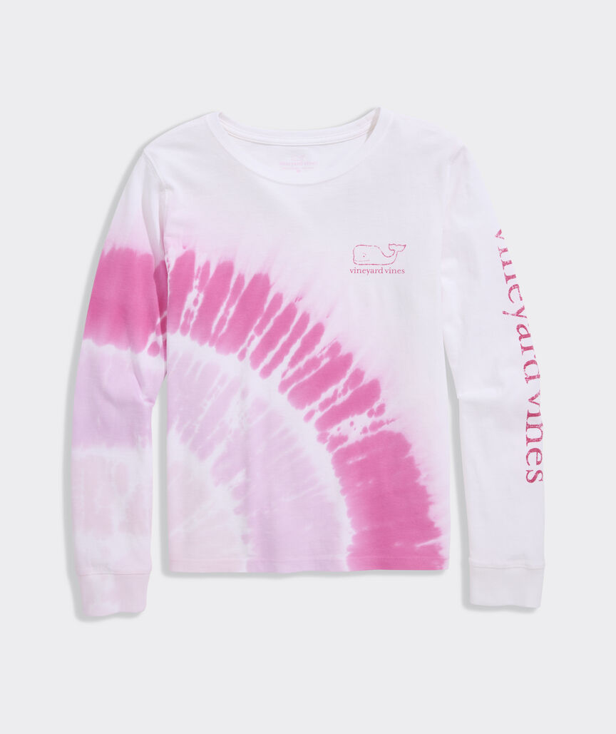 Girls' Tie-Dye Whale Long-Sleeve Pocket Tee