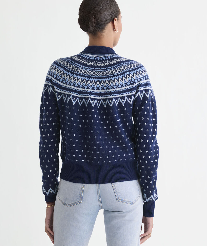 Fair Isle Polo Cardigan