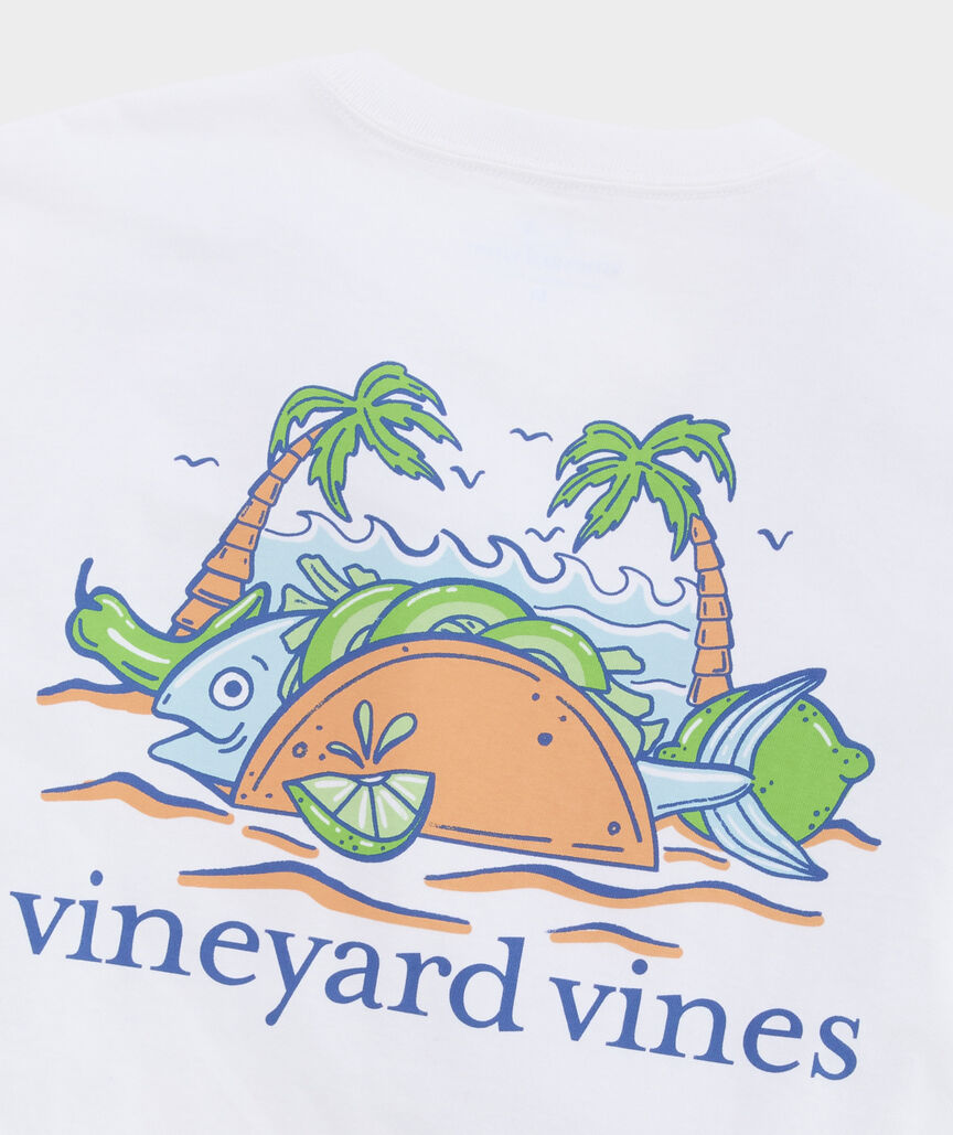 Fish Taco On The Beach Short-Sleeve Pocket Tee