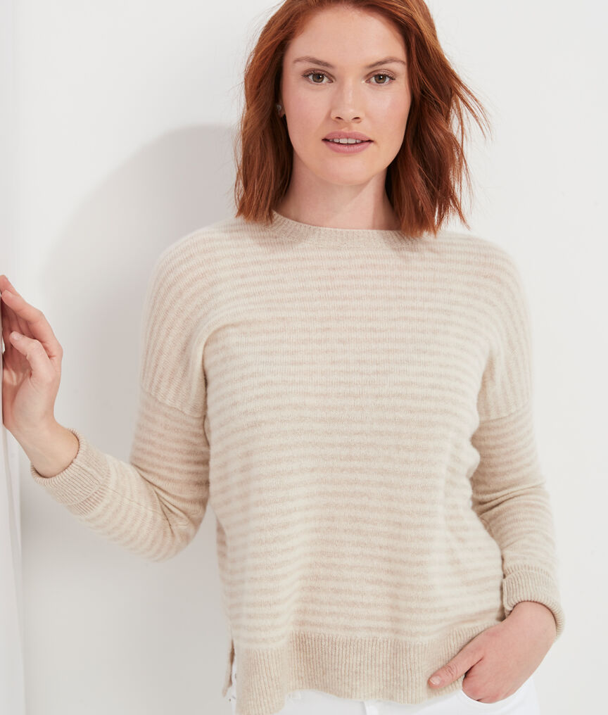 Ginny Stripe Lofty Cashmere Crewneck Sweater