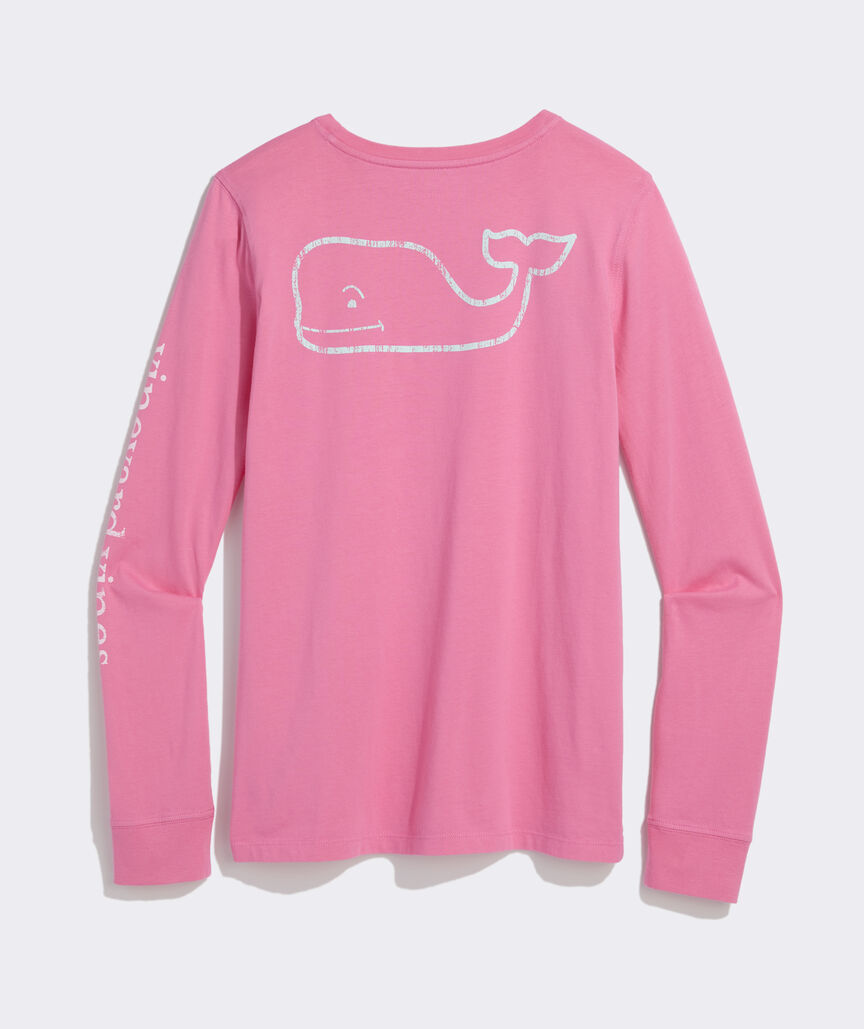 Women's Vintage Whale Long-Sleeve Pocket Tee