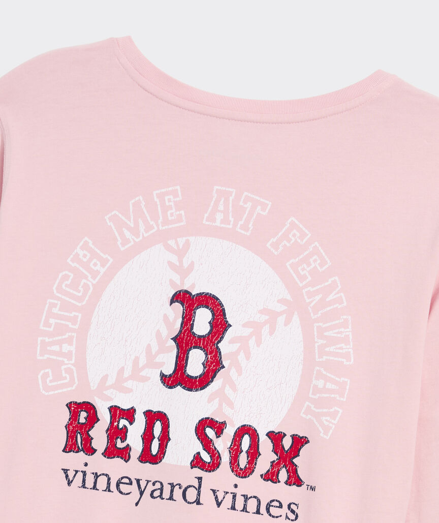 Women's Boston Red Sox Long-Sleeve Baseball Logo Pocket T-Shirt