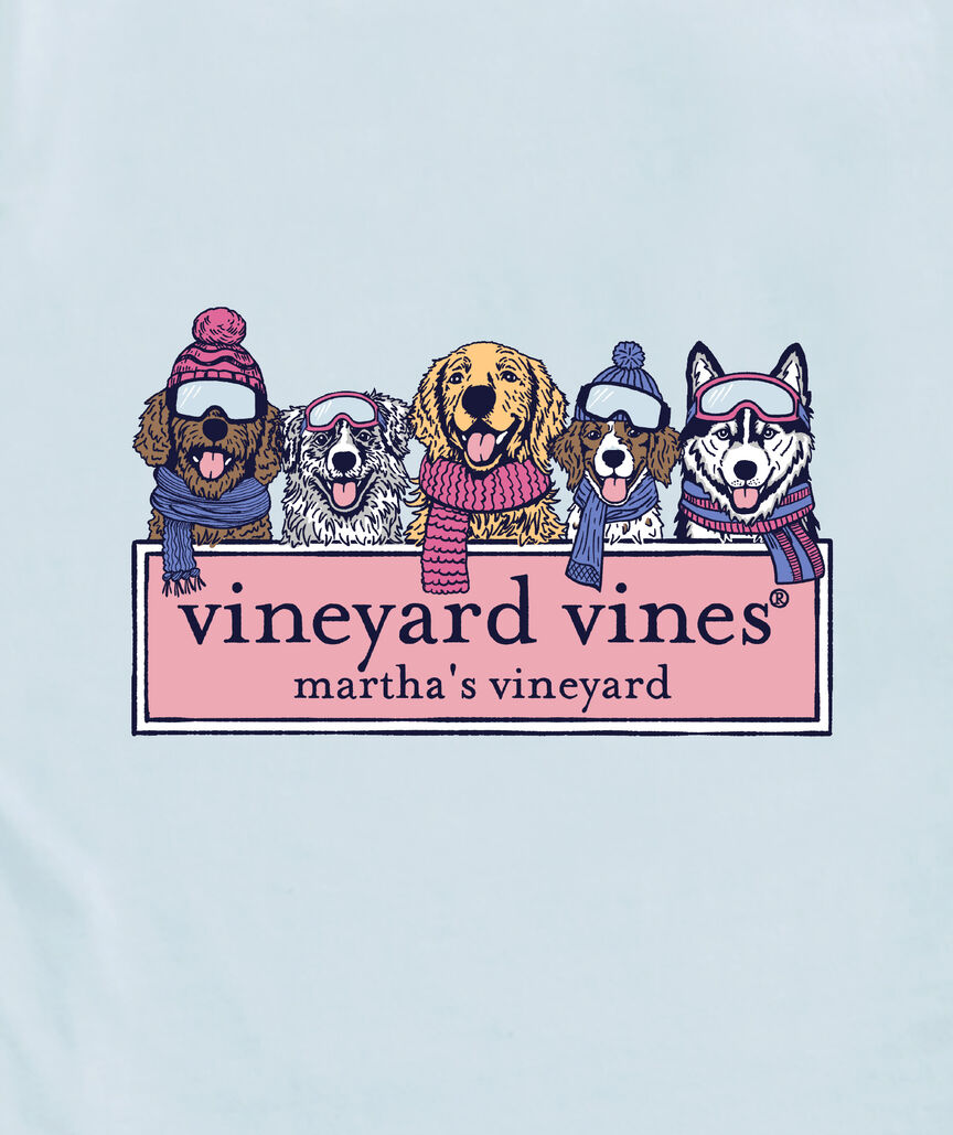 OUTLET Winter Pups Logo Box Long-Sleeve Pocket Tee