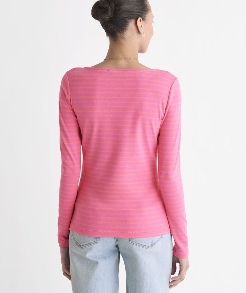 Deluxe Long Sleeve Boatneck Tee