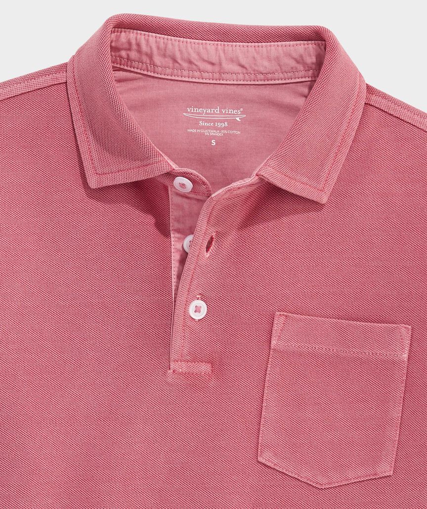 Boys' Lived-In Long-Sleeve Pique Polo