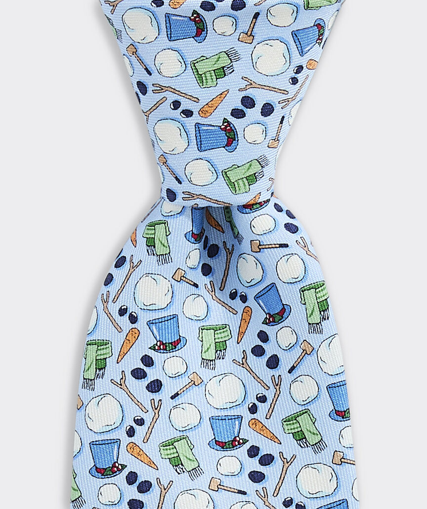 Boys' How To Build A Snowman Silk Tie