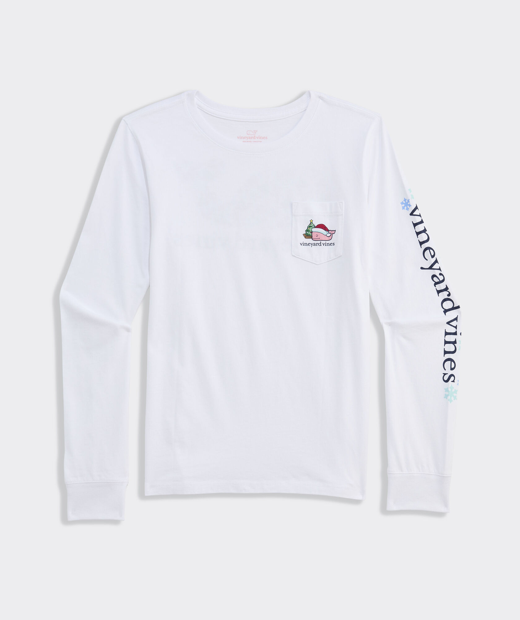 Girls' Santa Whale Icon Long-Sleeve Pocket Tee