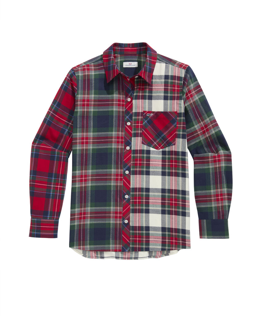 OUTLET Women's Plaid Flannel Relaxed Button-Down