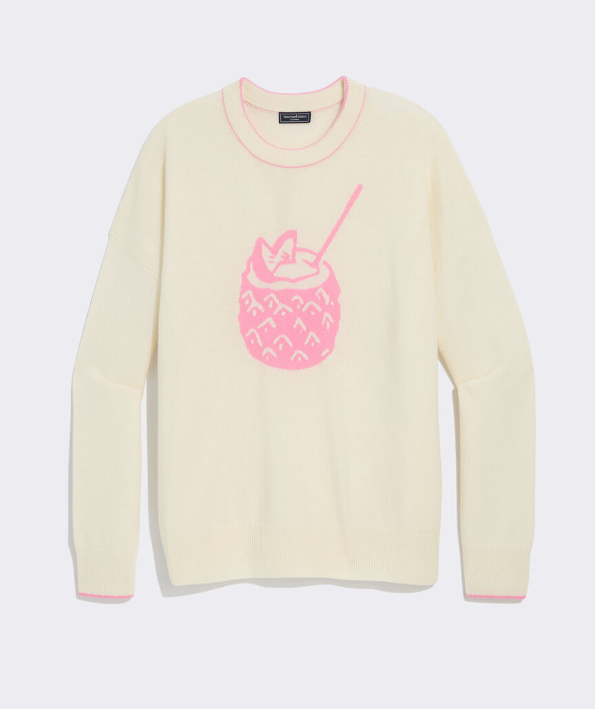 Seaspun Cashmere Pineapple Drink Crewneck