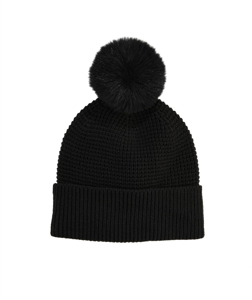OUTLET Waffle Pom-Pom Beanie