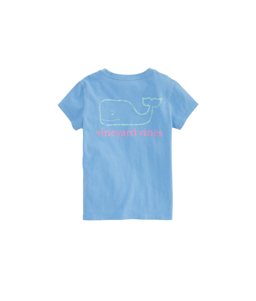 Girls Garment-Dyed Two-Tone Vintage Whale Tee