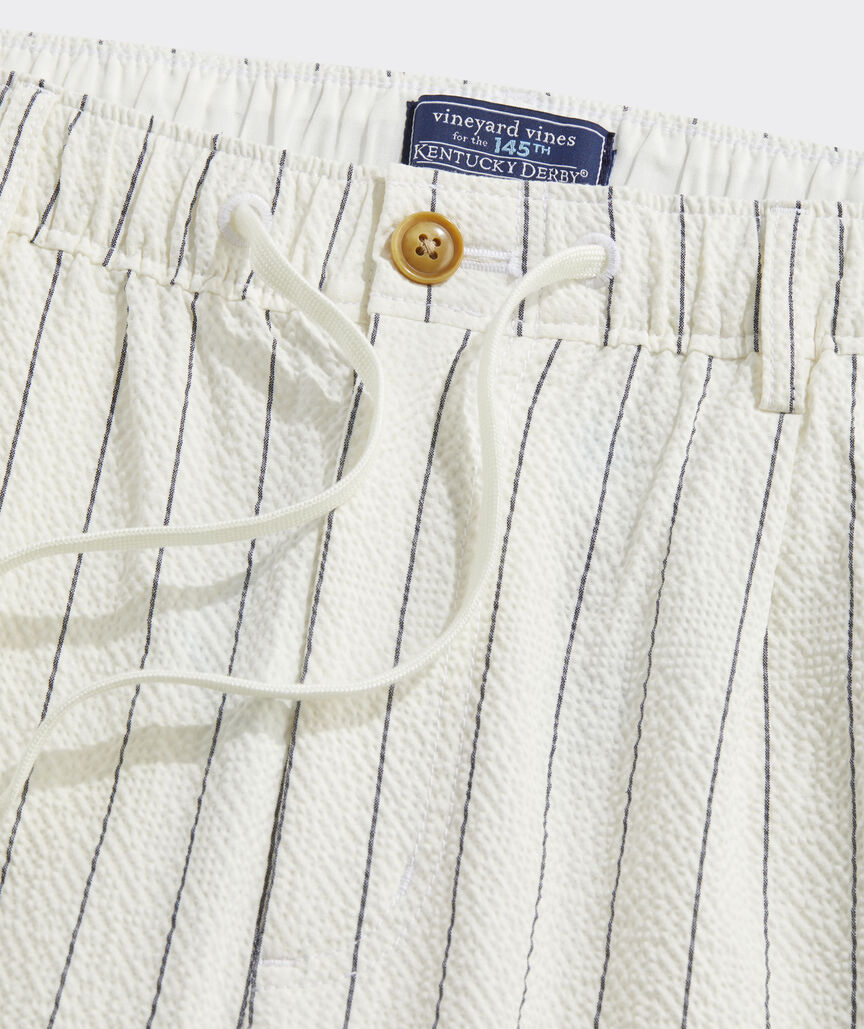 Kentucky Derby Seersucker Pleated Pull-On Pants
