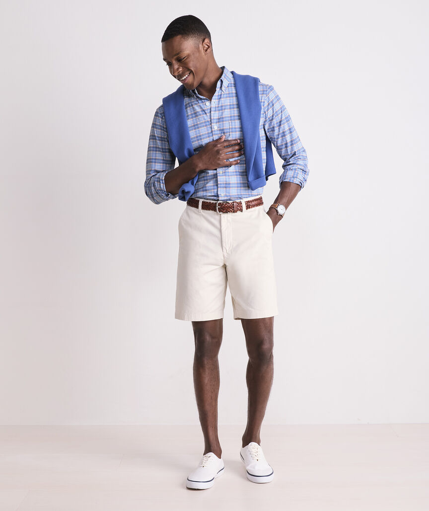 Plumeria Plaid Performance Cotton Shirt