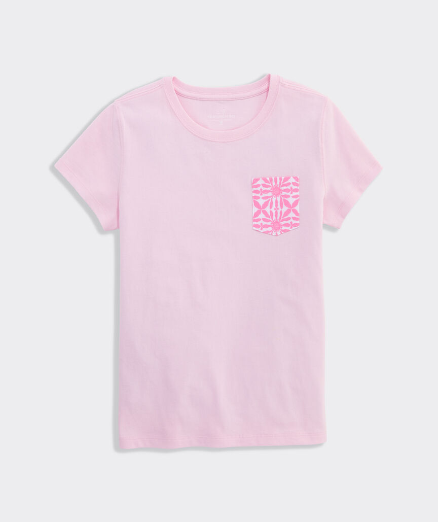 Girls' Haven Tile Whale Fill Short-Sleeve Pocket Tee