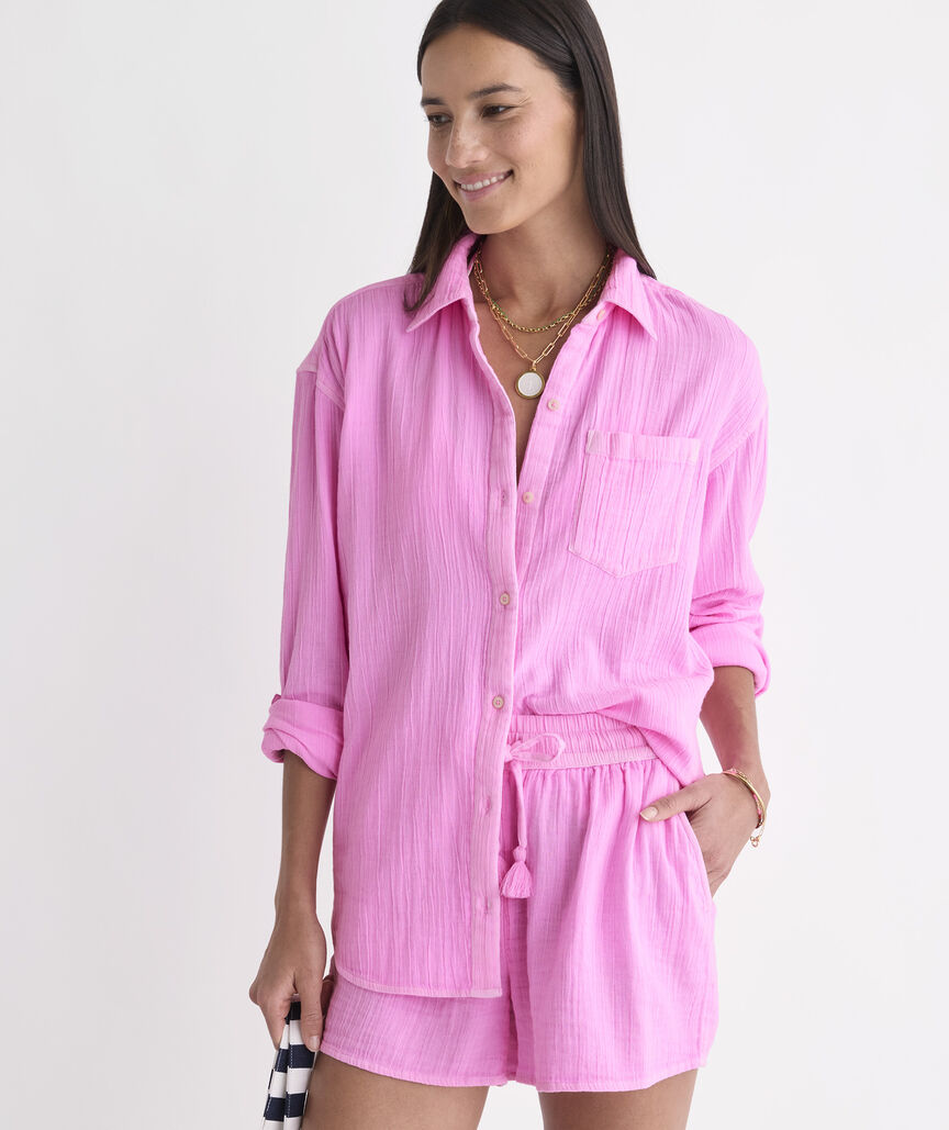 Birdie Gauze Button-Down